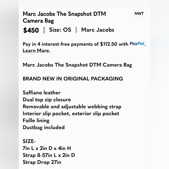 Marc Jacobs The Snapshot DTM Camera Bag - Picture 9 of 9